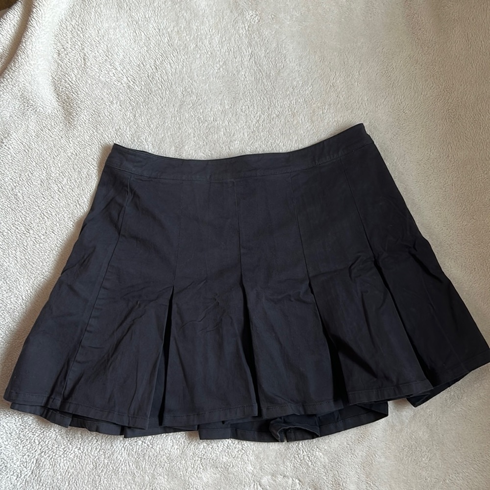 JCREW navy box pleat mini skirt